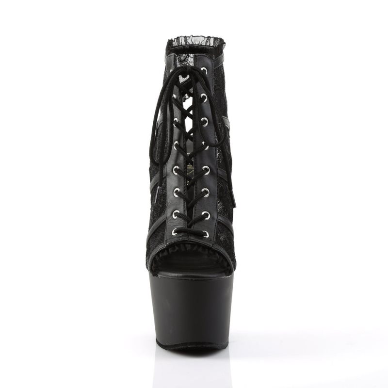 Pleaser Adore-796LC Laarzen Dames Zwart | ESNLI-BE