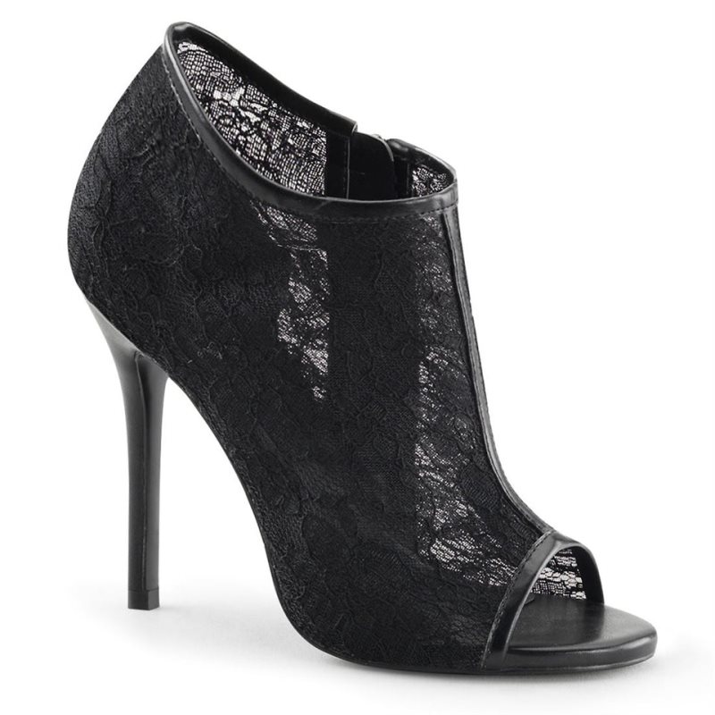 Pleaser Amuse-56 Laarzen Dames Zwart | WEAZF-BE