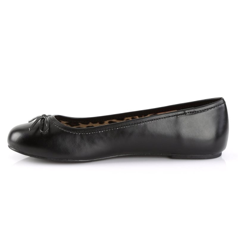Pleaser Anna-01 Vegan Leather Ballerinas Dames Zwart | DQUMR-BE
