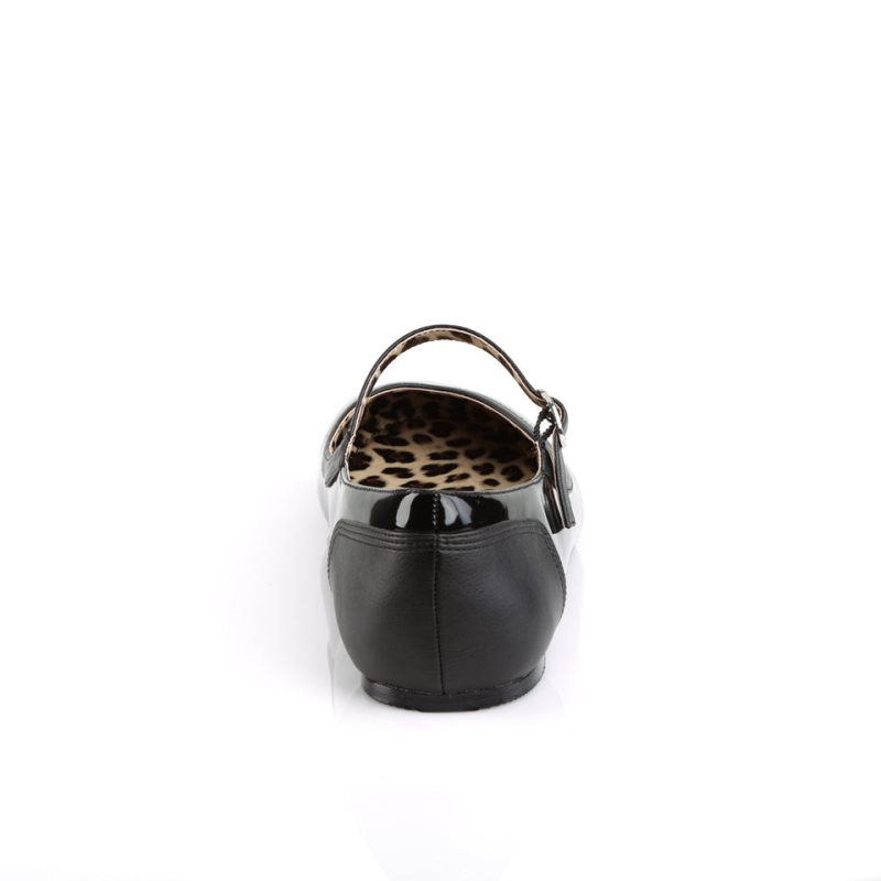 Pleaser Anna-02 Vegan Leather Ballerinas Dames Zwart | PNLGH-BE