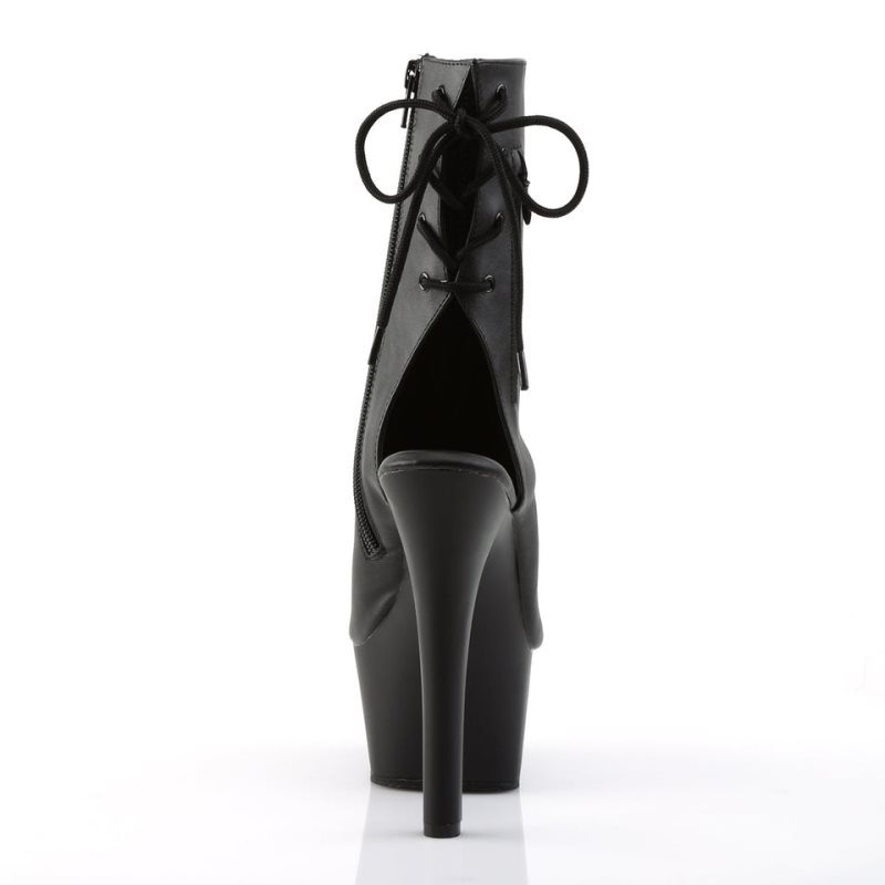 Pleaser Aspire-1018 Vegan Leather Laarzen Dames Zwart | ZQOVM-BE