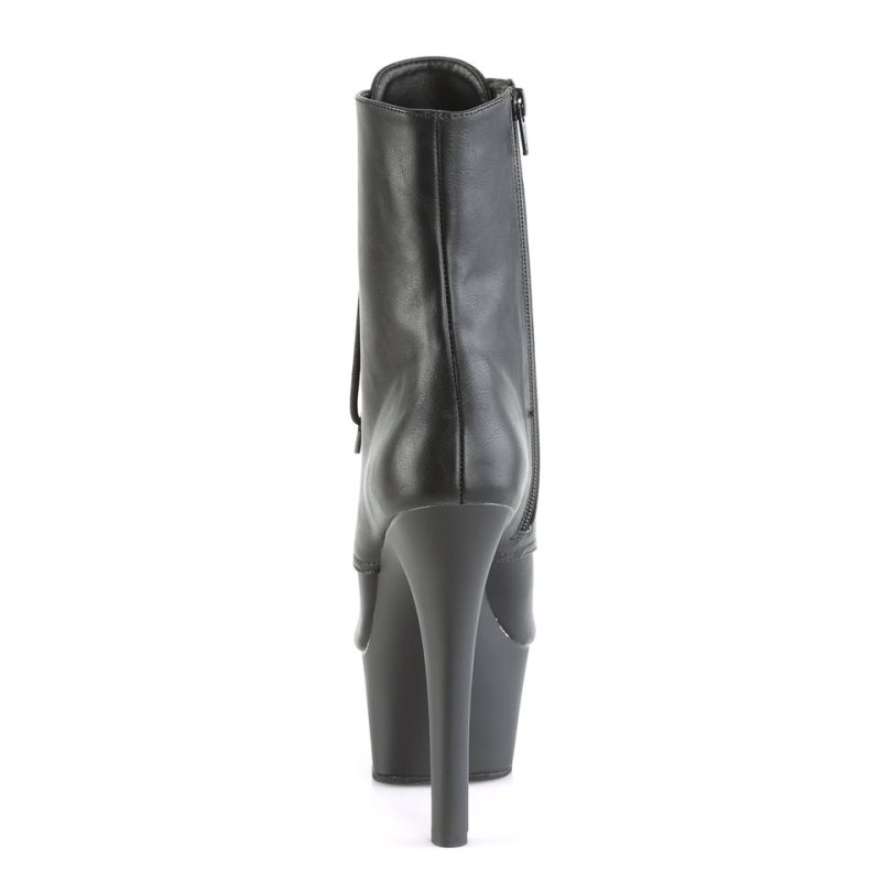 Pleaser Aspire-1021 Vegan Leather Laarzen Dames Zwart | CMYEO-BE