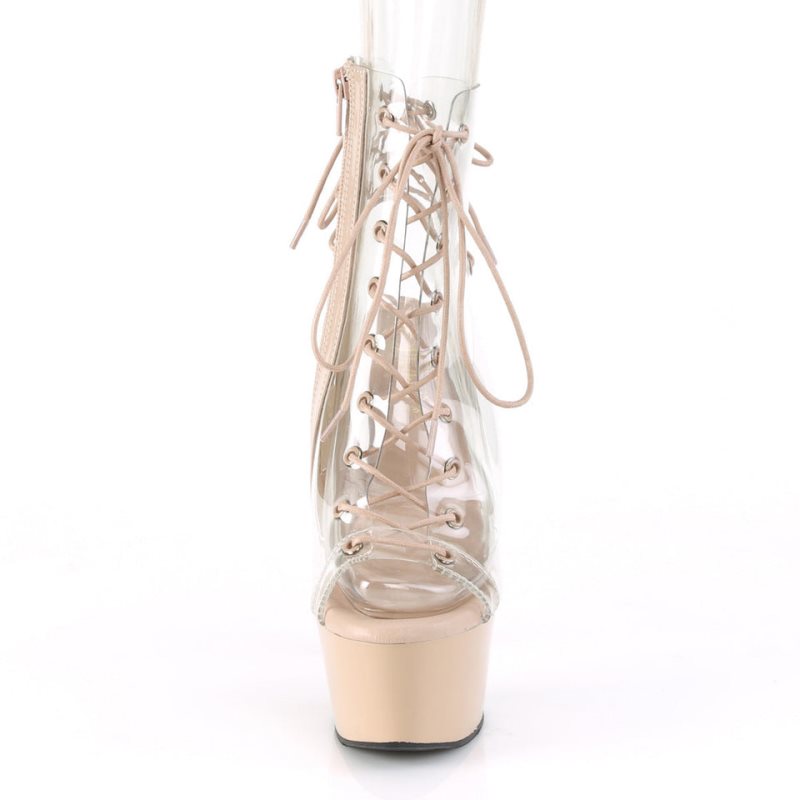 Pleaser Aspire-600-30 Laarzen Dames Beige | HKBXD-BE