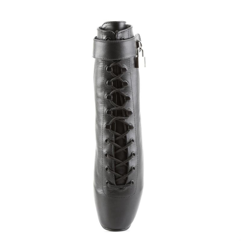 Pleaser Ballet-1025 Leather Laarzen Dames Zwart | PSXLJ-BE