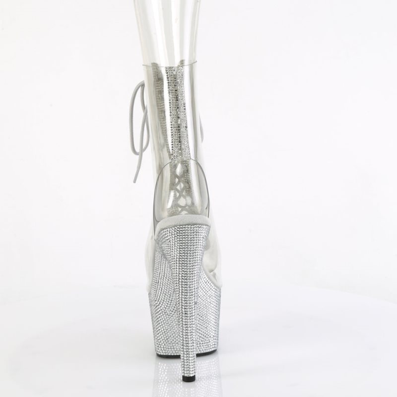 Pleaser Bejeweled-1016C-2-7 Laarzen Dames Zilver | LRVQJ-BE
