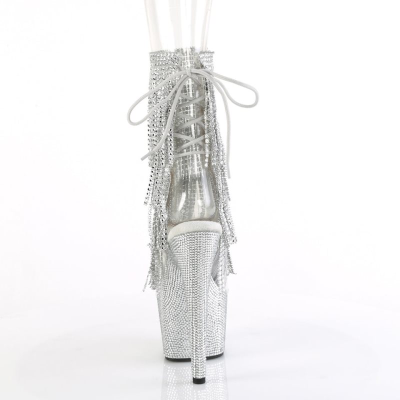 Pleaser Bejeweled-1017RSF-7 Laarzen Dames Zilver | UHOZF-BE