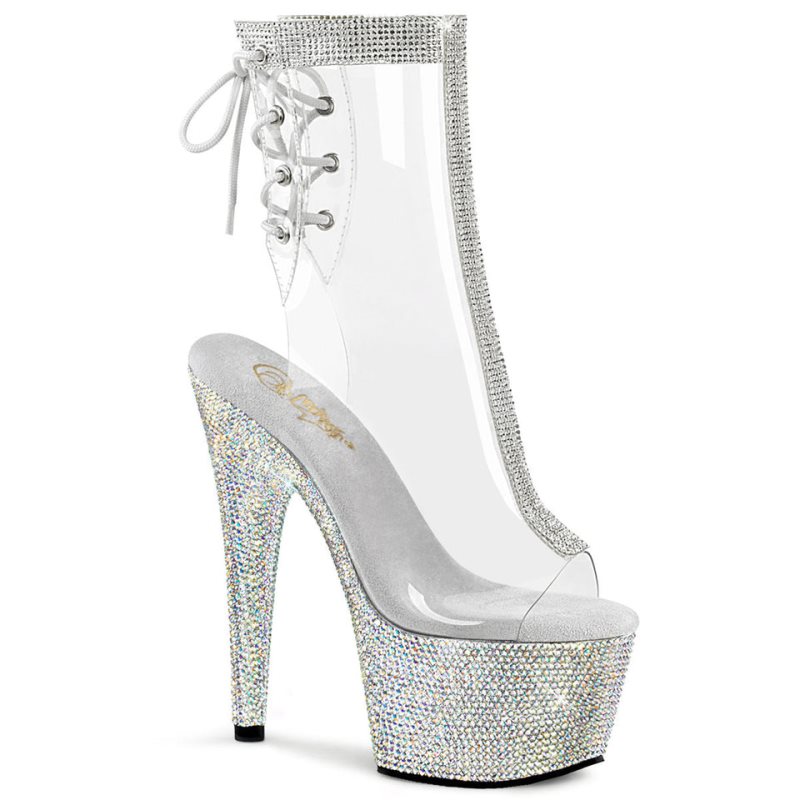 Pleaser Bejeweled-1018C-2RS Laarzen Dames Zilver | VLENO-BE