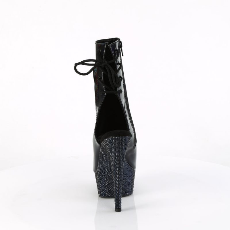 Pleaser Bejeweled-1018DM-6 Hologram Laarzen Dames Zwart | CWXHJ-BE