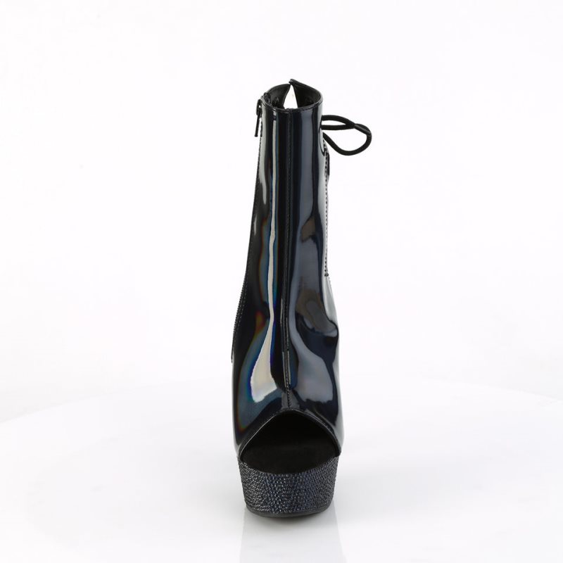 Pleaser Bejeweled-1018DM-6 Hologram Laarzen Dames Zwart | CWXHJ-BE