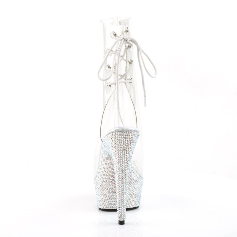 Pleaser Bejeweled-1018DM-6 Laarzen Dames Zilver | DREIX-BE