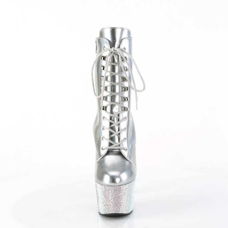 Pleaser Bejeweled-1020-7 Laarzen Dames Zilver | ESRHT-BE