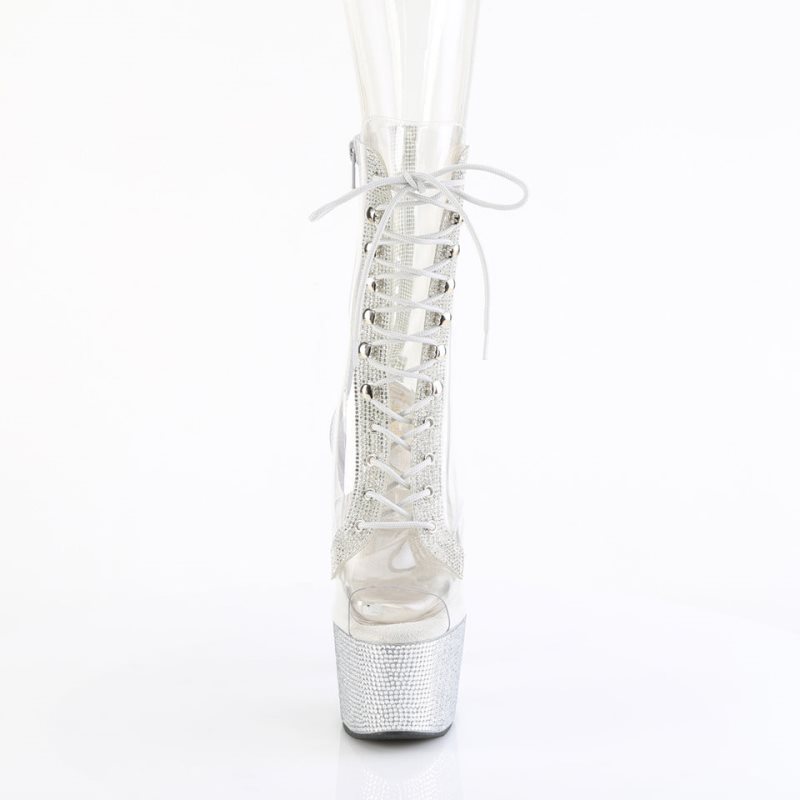 Pleaser Bejeweled-1021C-2 Laarzen Dames Zilver | XUEHV-BE