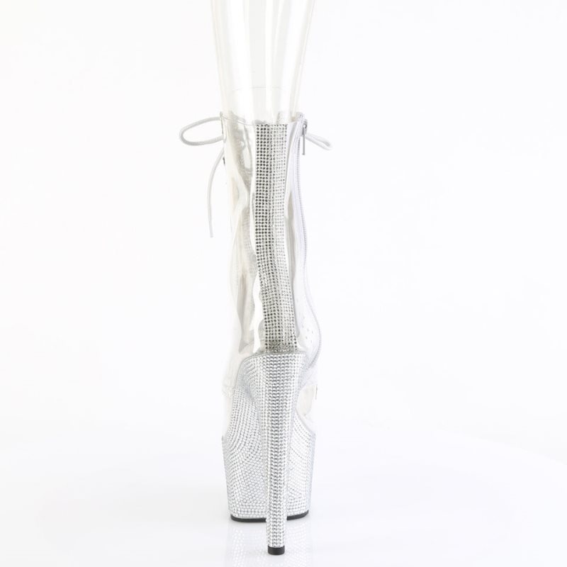 Pleaser Bejeweled-1021C-2 Laarzen Dames Zilver | XUEHV-BE