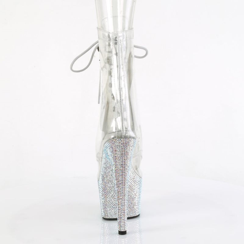 Pleaser Bejeweled-1021C-7 Laarzen Dames Zilver | CVKPO-BE
