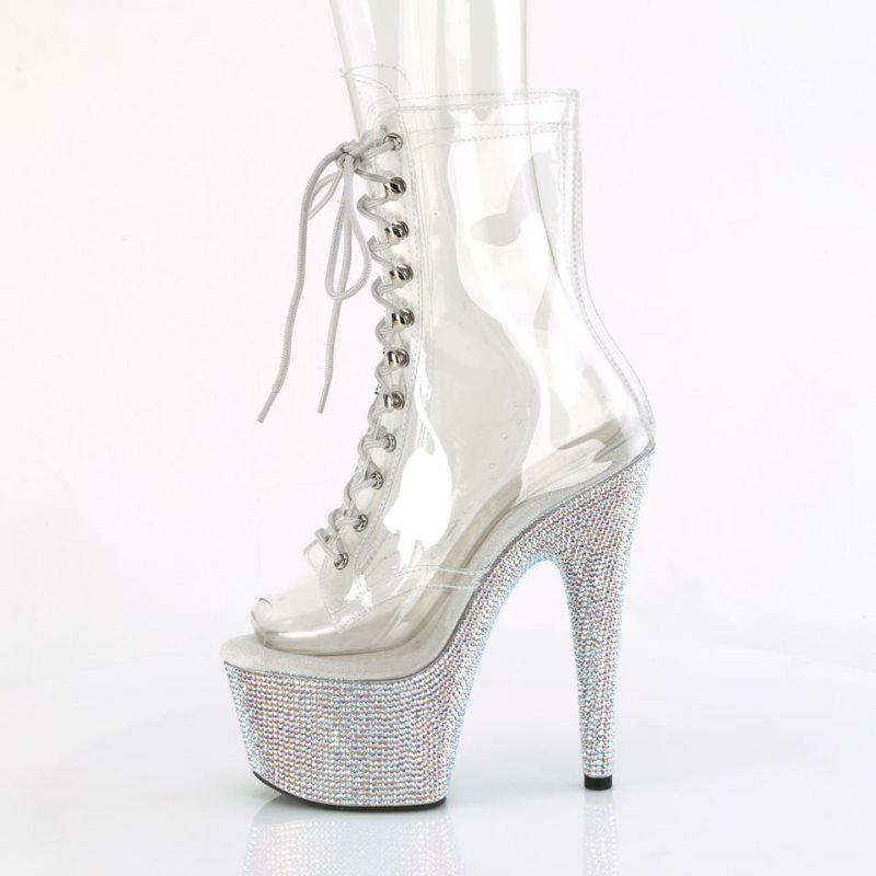 Pleaser Bejeweled-1021C-7 Laarzen Dames Zilver | CVKPO-BE