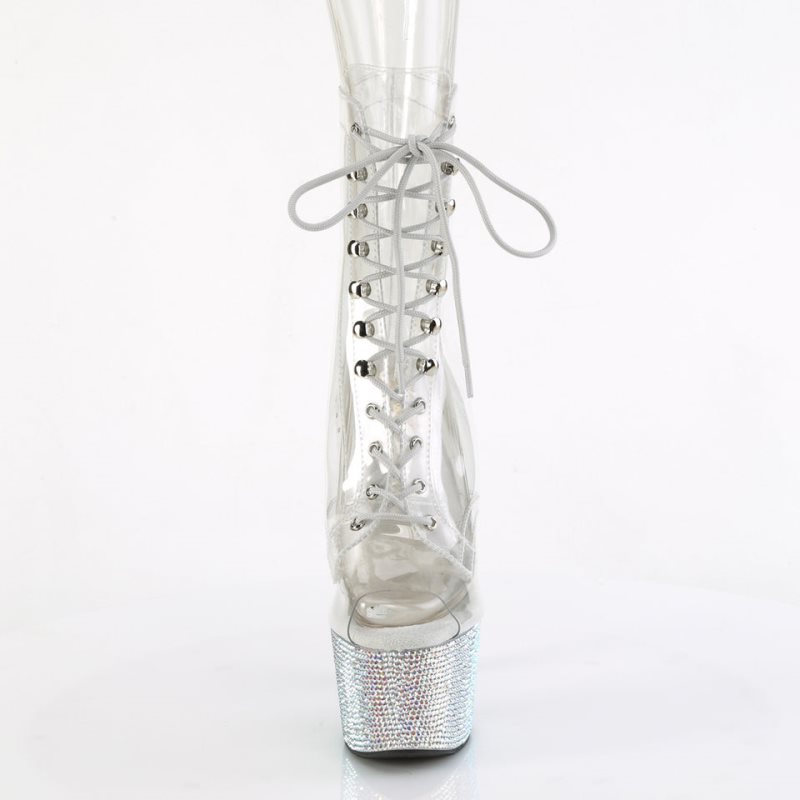 Pleaser Bejeweled-1021C-7 Laarzen Dames Zilver | CVKPO-BE