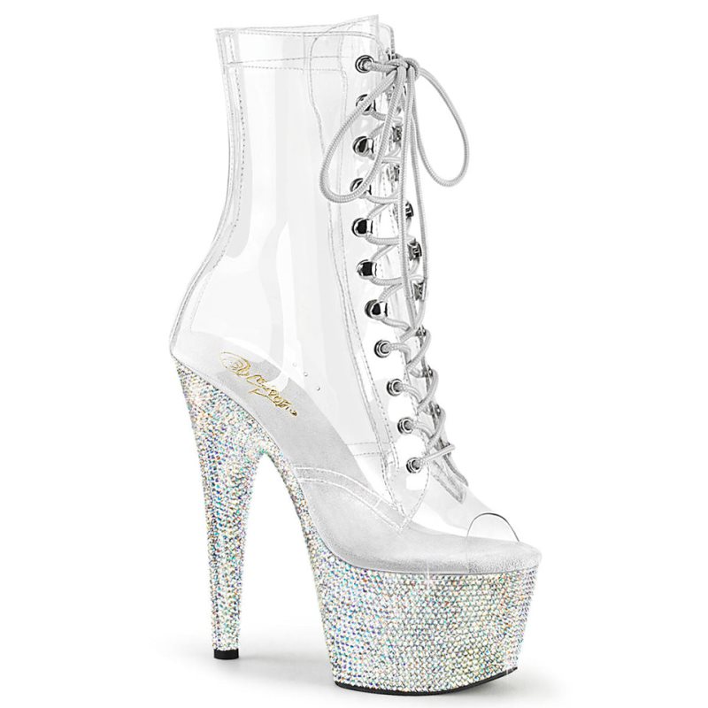 Pleaser Bejeweled-1021C-7 Laarzen Dames Zilver | CVKPO-BE