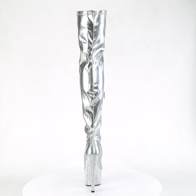 Pleaser Bejeweled-3000-7 Hoge Hakken Dames Zilver | WHFIO-BE