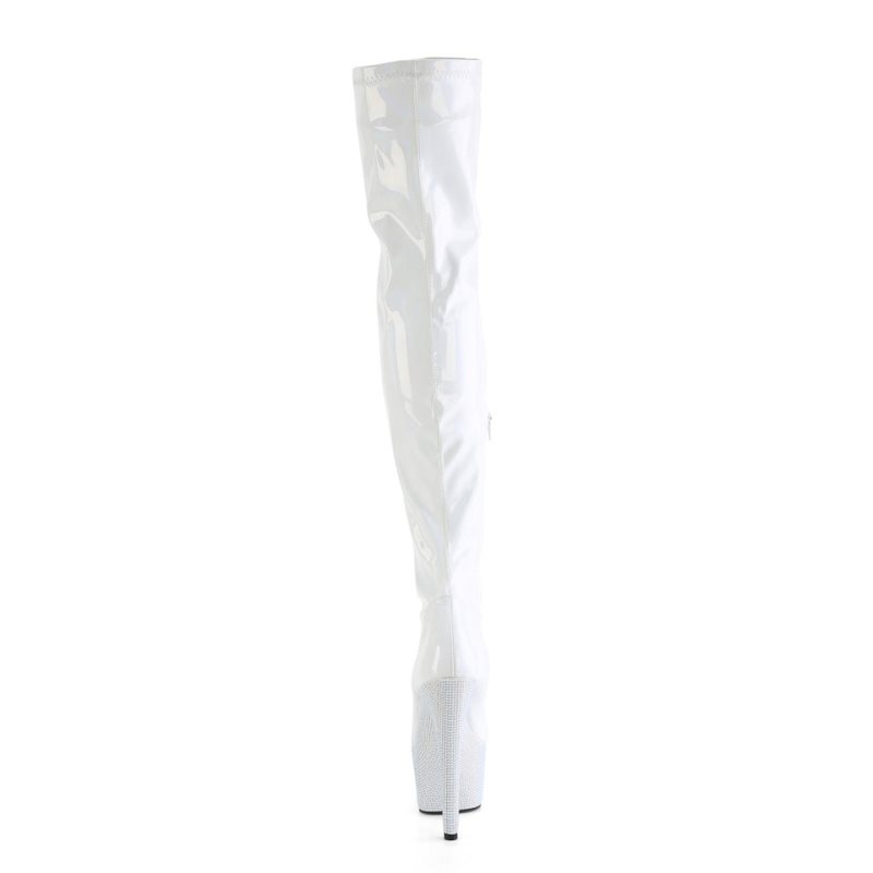 Pleaser Bejeweled-3000-7 Hoge Hakken Dames Wit | SHXMB-BE