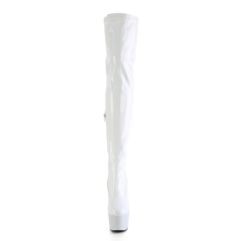 Pleaser Bejeweled-3000-7 Hoge Hakken Dames Wit | SHXMB-BE