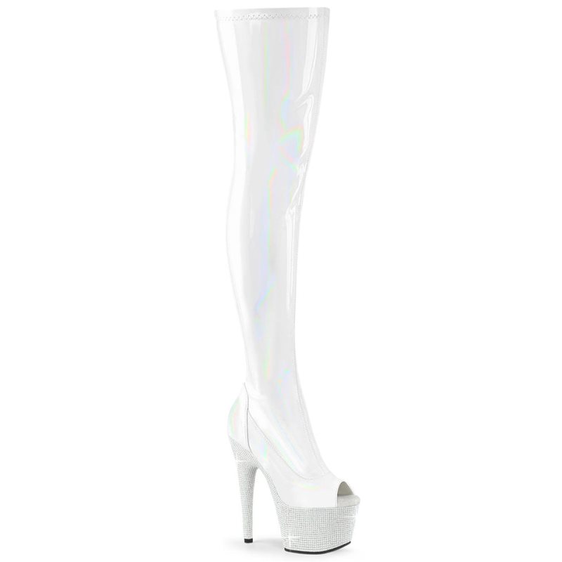 Pleaser Bejeweled-3011-7 Hoge Hakken Dames Wit | ERPJV-BE