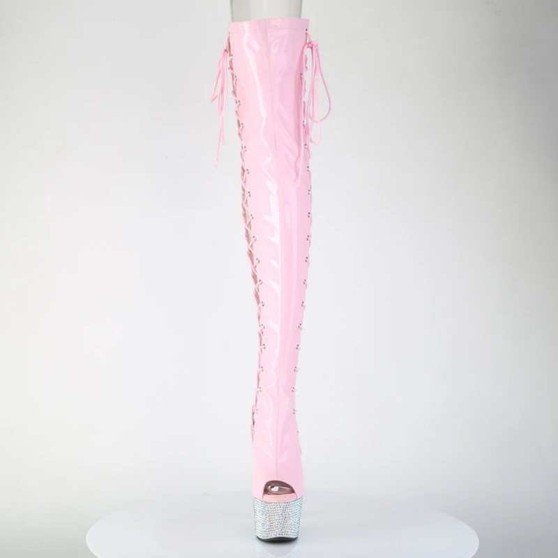 Pleaser Bejeweled-3052HG-7 Hologram Hoge Hakken Dames Roze Zilver | NZHSP-BE