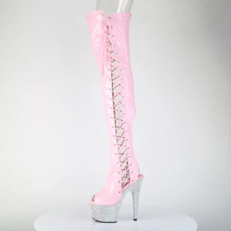 Pleaser Bejeweled-3052HG-7 Hologram Hoge Hakken Dames Roze Zilver | NZHSP-BE