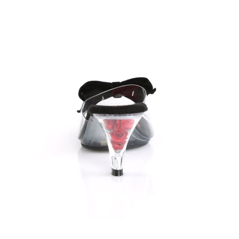 Pleaser Belle-301BOW Badslippers Dames Zwart | YZAMT-BE