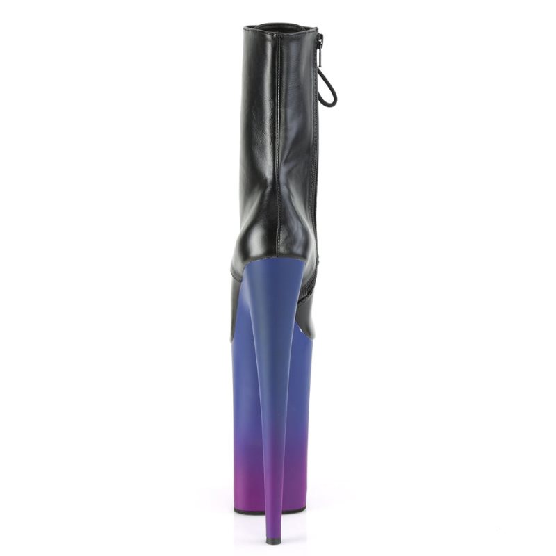 Pleaser Beyond-1020BP Vegan Leather Laarzen Dames Zwart Blauw | IGBQO-BE
