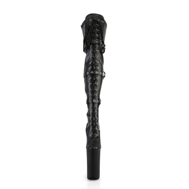 Pleaser Beyond-3028 Vegan Leather Hoge Hakken Dames Zwart | OMGXV-BE