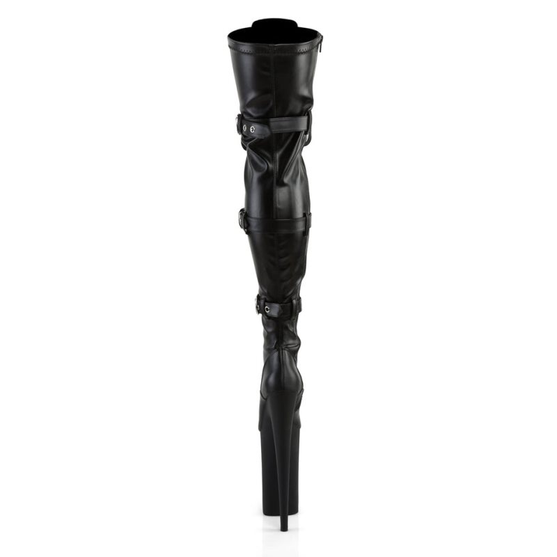 Pleaser Beyond-3028 Vegan Leather Hoge Hakken Dames Zwart | OMGXV-BE