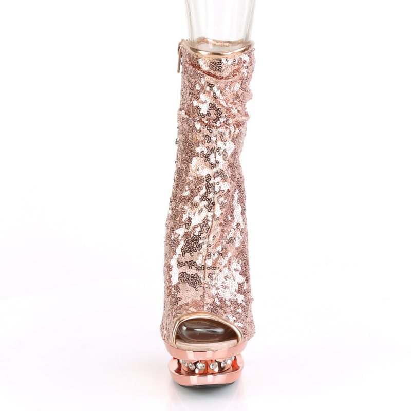 Pleaser Blondie-R-1008 Laarzen Dames Roze Goud | XEDMA-BE