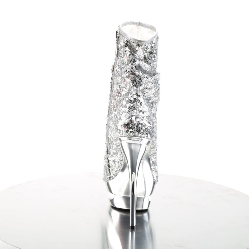 Pleaser Blondie-R-1008 Laarzen Dames Zilver | JRNAM-BE