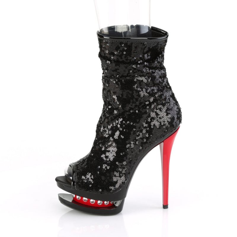 Pleaser Blondie-R-1008 Laarzen Dames Zwart Rood | LIYRB-BE
