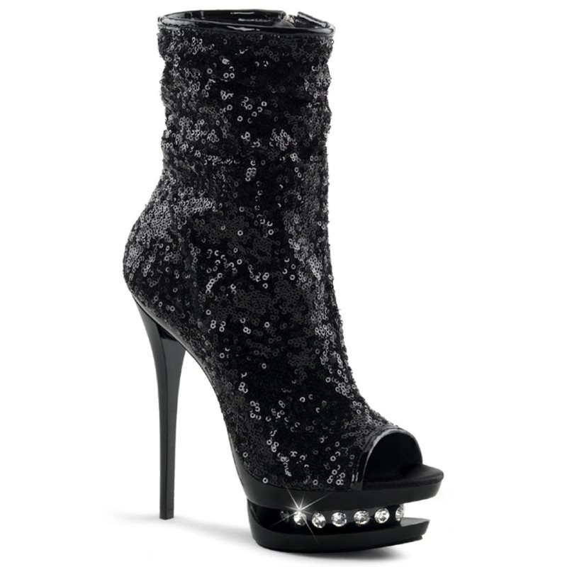 Pleaser Blondie-R-1008 Laarzen Dames Zwart | RNQWP-BE