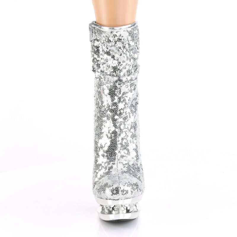 Pleaser Blondie-R-1009 Laarzen Dames Zilver | XBIEU-BE