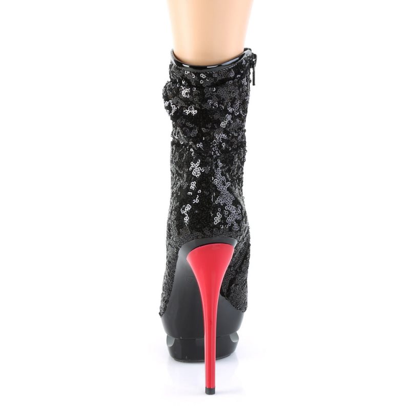 Pleaser Blondie-R-1009 Laarzen Dames Zwart Rood | MSYFD-BE