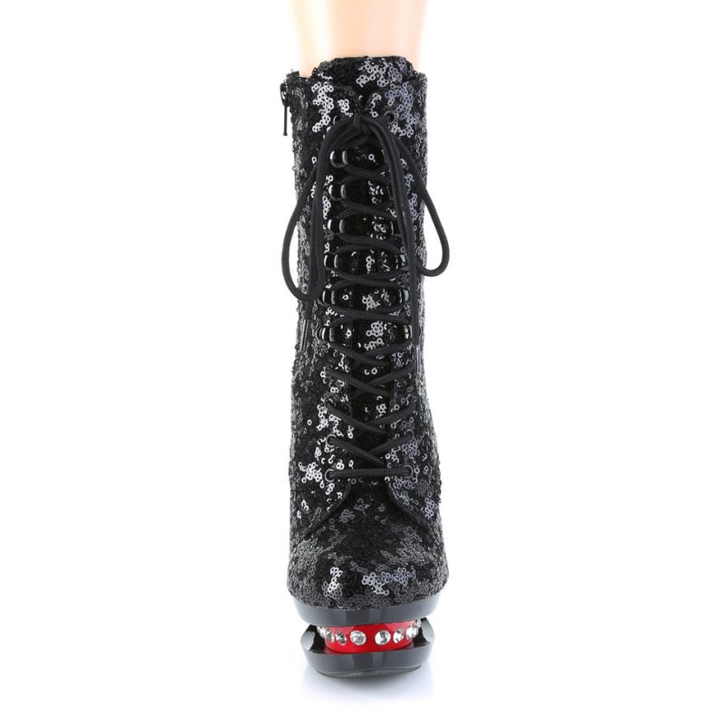 Pleaser Blondie-R-1020 Laarzen Dames Zwart Rood | YPDNM-BE