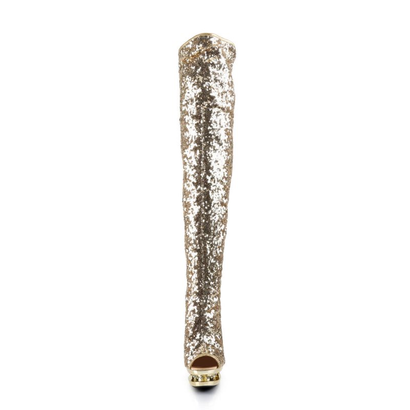 Pleaser Blondie-R-3011 Hoge Hakken Dames Goud | ILUOQ-BE