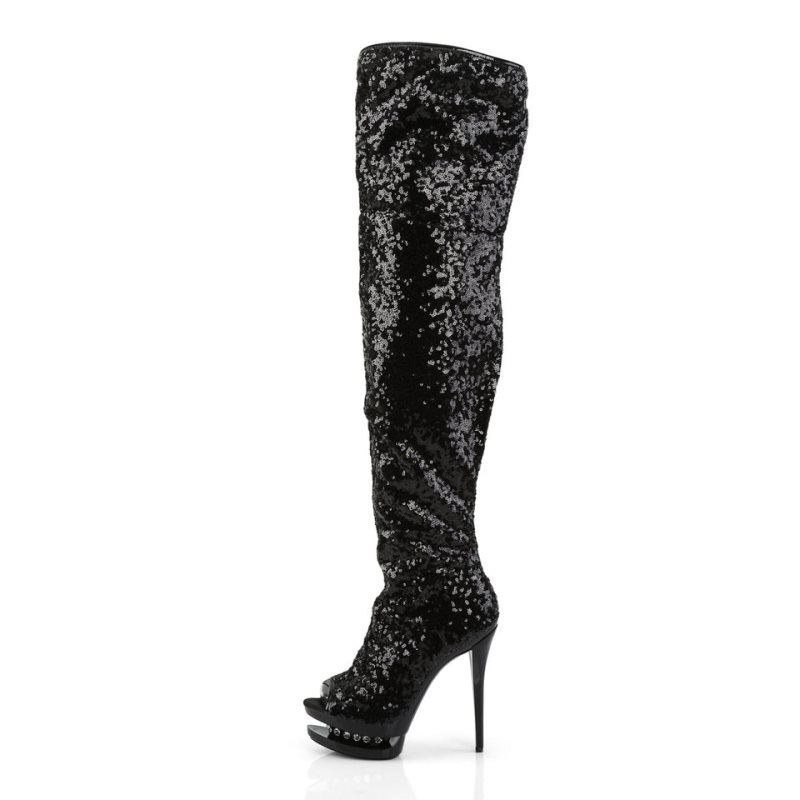 Pleaser Blondie-R-3011 Hoge Hakken Dames Zwart | QVUFY-BE