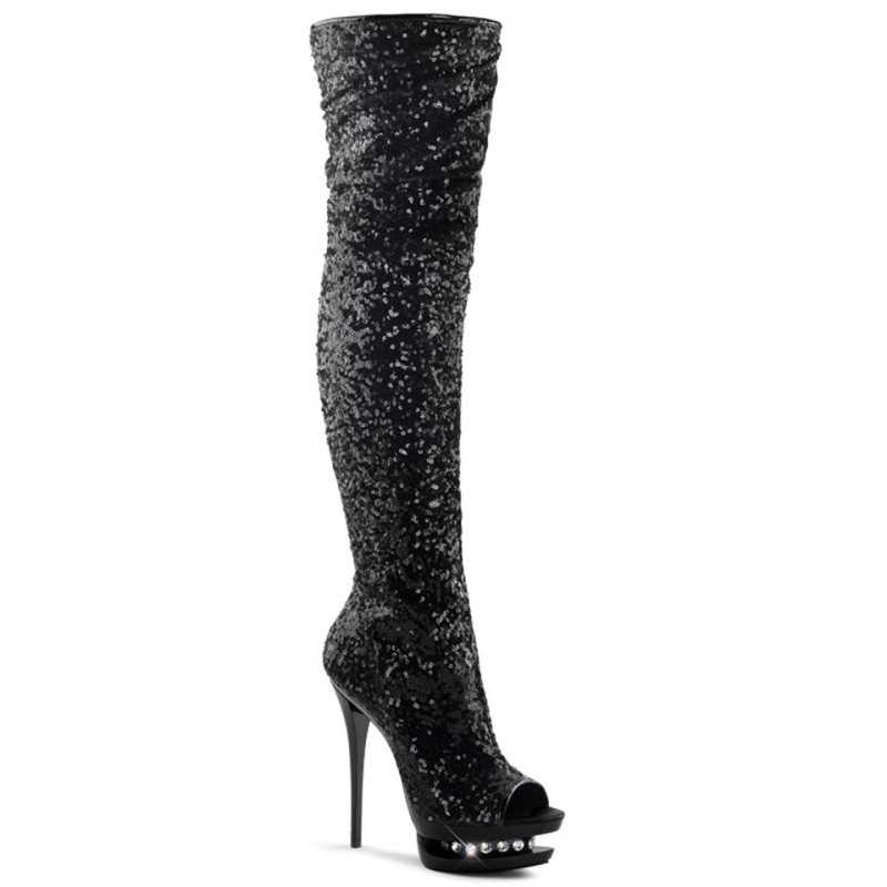 Pleaser Blondie-R-3011 Hoge Hakken Dames Zwart | QVUFY-BE