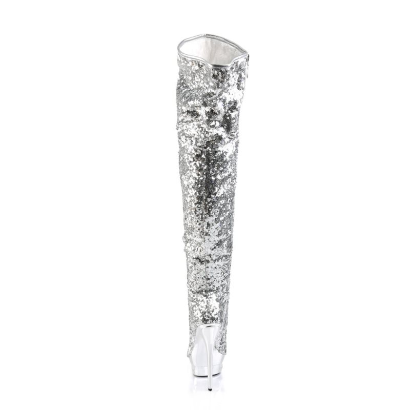 Pleaser Blondie-R-3011 Hoge Hakken Dames Zilver | XRLZH-BE