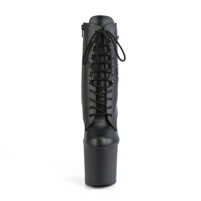 Pleaser Bondgirl-1020PK Vegan Leather Laarzen Dames Zwart | ZCVQU-BE