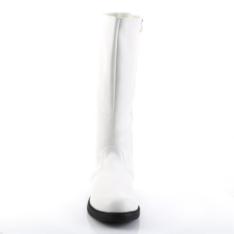 Pleaser Captain-100 Vegan Leather Knie Laarzen Heren Wit | WMNLU-BE