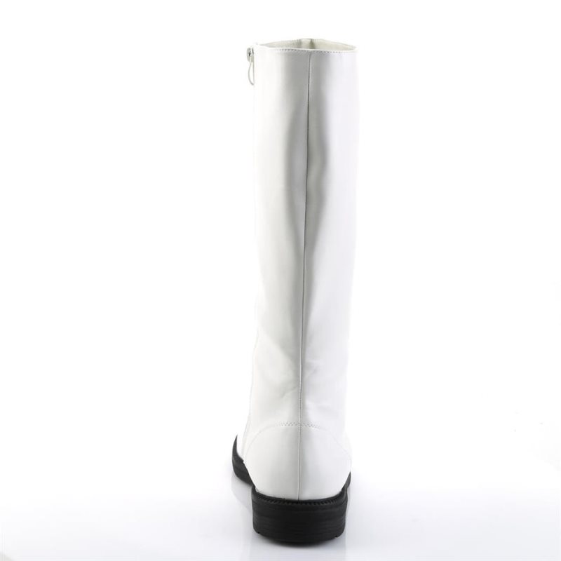 Pleaser Captain-100 Vegan Leather Knie Laarzen Heren Wit | WMNLU-BE