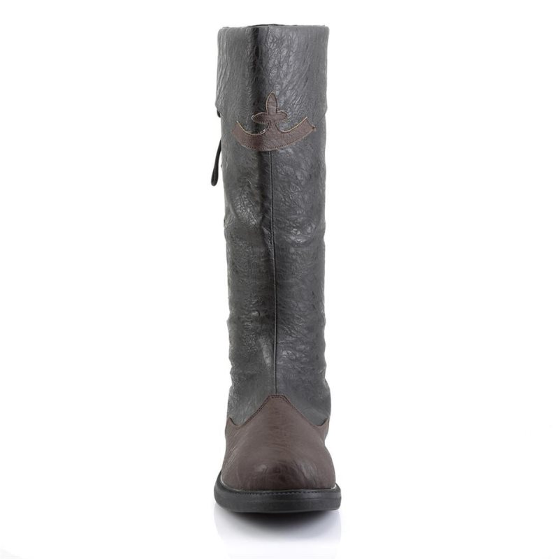 Pleaser Captain-110 Knie Laarzen Heren Zwart Bruin | MTLEN-BE