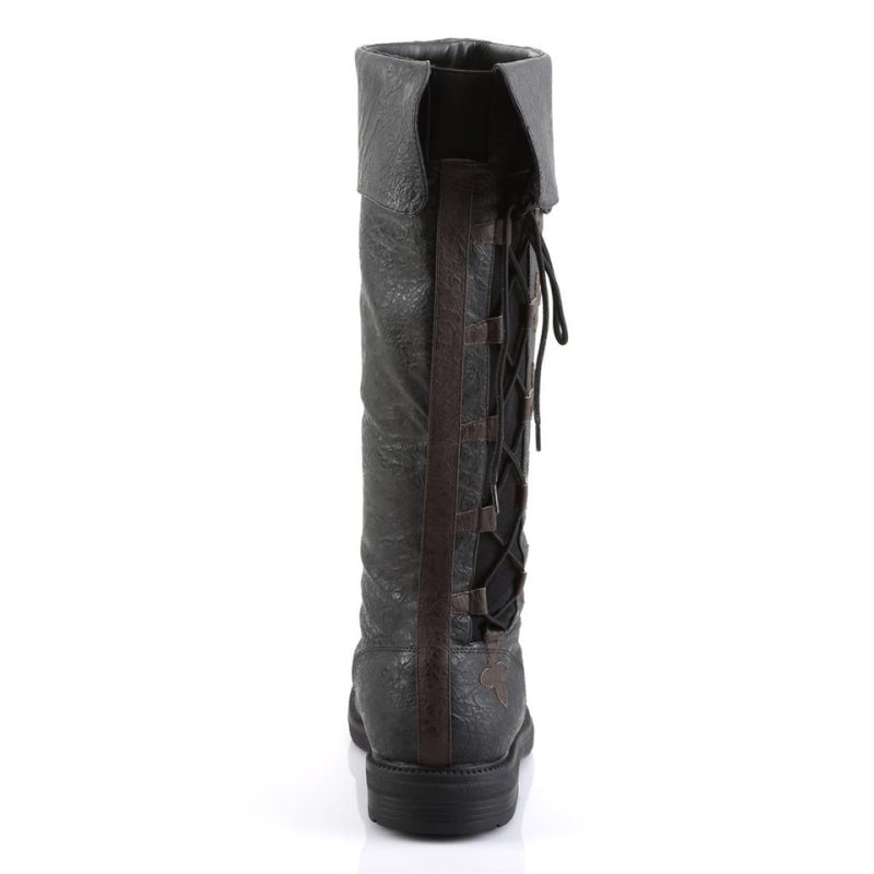 Pleaser Captain-110 Knie Laarzen Heren Zwart Bruin | MTLEN-BE
