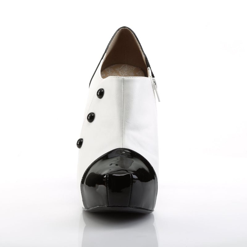 Pleaser Chloe-11 Laarzen Dames Zwart Wit | NDUSJ-BE