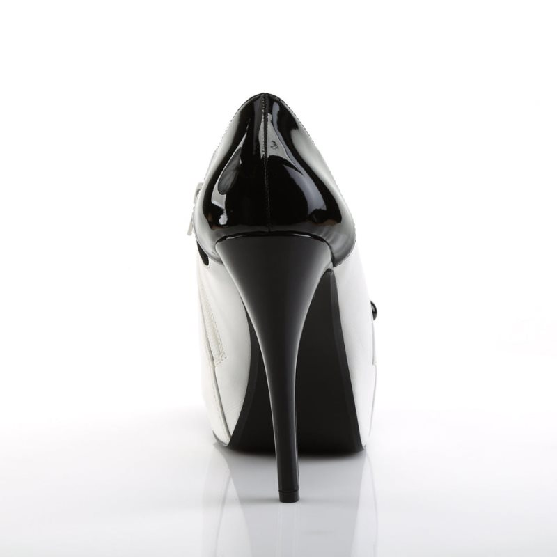 Pleaser Chloe-11 Laarzen Dames Zwart Wit | NDUSJ-BE