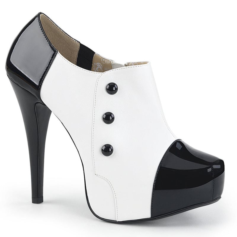 Pleaser Chloe-11 Laarzen Dames Zwart Wit | NDUSJ-BE
